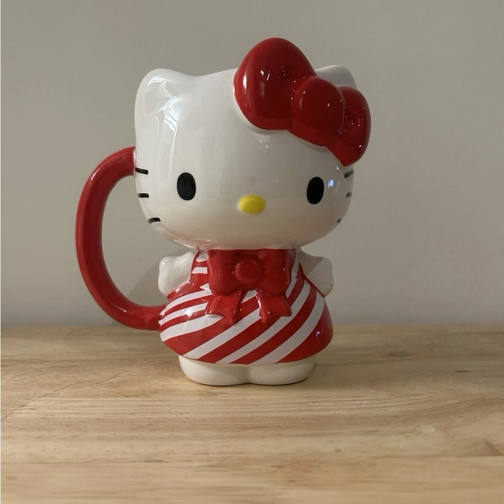 *NEW* Christmas Hello Kitty Red Candy Cane Coffee Mug By Sanrio Gift Collectable